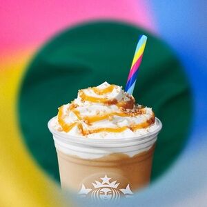 * NEW * Starbucks limited-edition rainbow reusable straw - 9.5”